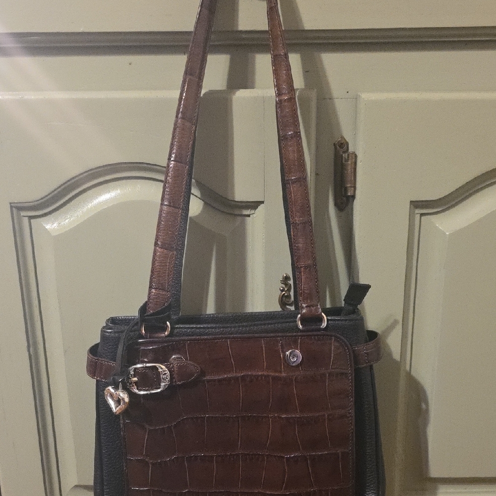 Brighton Elegant Brown Crocodile-Embossed Women's Bag